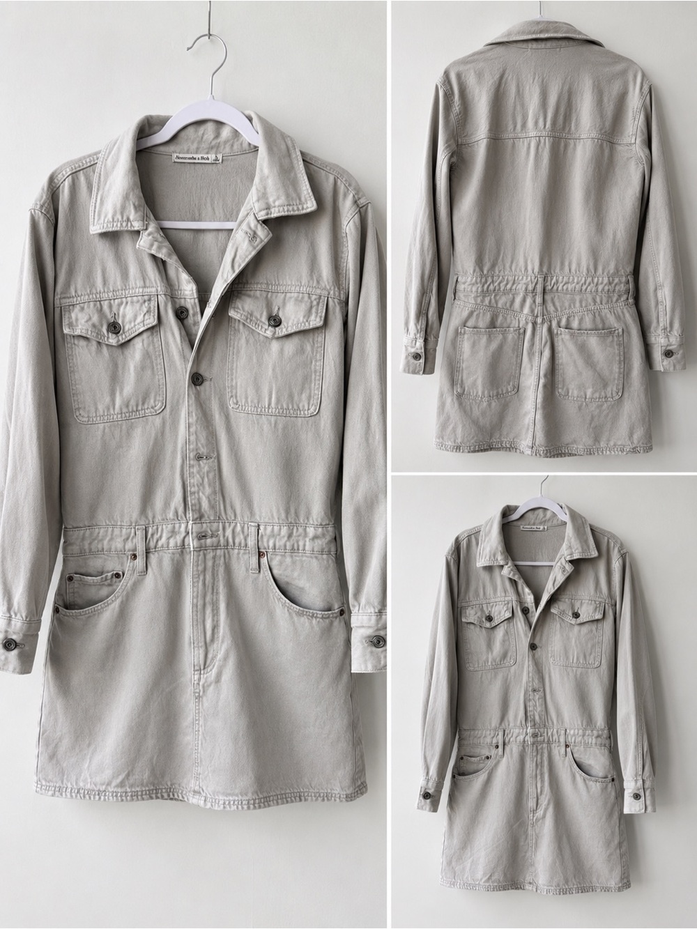 Abercrombie & Fitch Light Wash Utility Dress Size Small